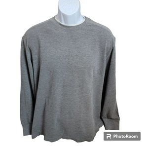 Roundtree & Yorke Sweater, Men XL, Gray w/White Trim, Waffle Texture,  EUC